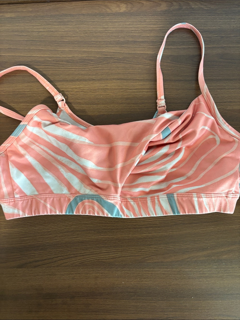 JoyLab Coral Pink and Light Blue Printed Swim Bralette